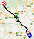 La carte avec le parcours de la veertiende etappe van de Giro d'Italia 2017 sur Google Maps