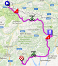 The map with the race route of the nineteenth stage of the Giro d'Italia 2017 on Google Maps