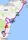 The map with the race route of the fifth stage of the Giro d'Italia 2017 on Google Maps