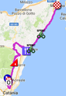 La carte avec le parcours de la vijfde etappe van de Giro d'Italia 2017 sur Google Maps