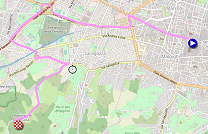 De kaart met het parcours van de 1ste etappe van de Giro d'Italia 2019 op Open Street Maps