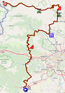 De kaart met het parcours van de 13de etappe van de Giro d'Italia 2019 op Open Street Maps