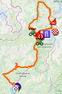 La carte du parcours de la 16ème étape du Giro d'Italia 2019 sur Open Street Maps