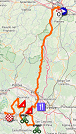 De kaart met het parcours van de 2de etappe van de Giro d'Italia 2019 op Open Street Maps