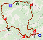 La carte du parcours de la 20ème étape du Giro d'Italia 2019 sur Open Street Maps