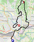 La carte du parcours de la 21ème étape du Giro d'Italia 2019 sur Open Street Maps