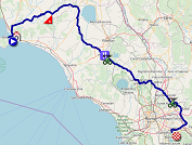 De kaart met het parcours van de 4de etappe van de Giro d'Italia 2019 op Open Street Maps