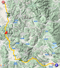La carte du parcours de la 10ème étape du Giro d'Italia 2021 sur Open Street Maps