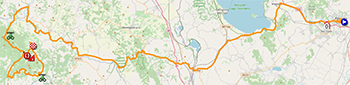 La carte du parcours de la 11ème étape du Giro d'Italia 2021 sur Open Street Maps