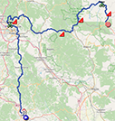 La carte du parcours de la 12ème étape du Giro d'Italia 2021 sur Open Street Maps