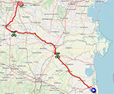 La carte du parcours de la 13ème étape du Giro d'Italia 2021 sur Open Street Maps