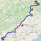 La carte du parcours de la 14ème étape du Giro d'Italia 2021 sur Open Street Maps