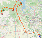 La carte du parcours de la 19ème étape du Giro d'Italia 2021 sur Open Street Maps