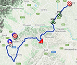 La carte du parcours de la 2me tape du Giro d'Italia 2021 sur Open Street Maps