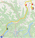 La carte du parcours de la 20me tape du Giro d'Italia 2021 sur Open Street Maps