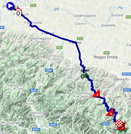 La carte du parcours de la 4ème étape du Giro d'Italia 2021 sur Open Street Maps