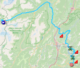 De kaart met het parkoers van de 17de etappe van de Giro d'Italia 2022 op Open Street Maps