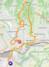 De kaart met het parkoers van de 21ste etappe van de Giro d'Italia 2022 op Open Street Maps