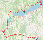 La carte du parcours de la 3e étape du Giro d'Italia 2022 sur Open Street Maps