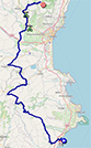 La carte du parcours de la 4e étape du Giro d'Italia 2022 sur Open Street Maps