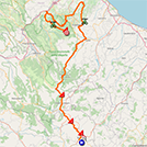 La carte du parcours de la 9e étape du Giro d'Italia 2022 sur Open Street Maps