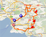 De kaart met het parcours van de Grand Prix Cycliste la Marseillaise 2011 op Google Maps