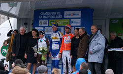 Het podium van de Grand Prix Cycliste La Marseillaise - © Kévin Colloc