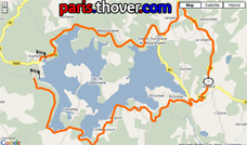 De kaart met het parcours van de Grand Prix du Muguet 2010 op Google Maps