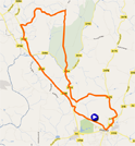 The race route of the Grand Prix de Plouay 2011 on Google Maps