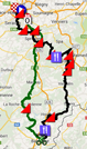 La carte avec le parcours de Liège-Bastogne-Liège 2014 sur Google Maps