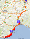 Het parcours van Milaan-Sanremo 2013 op Google Maps