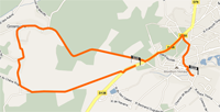 De kaart met het parcours van de eerste etappe van Parijs-Nice 2010 op Google Maps