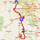 The race route of the second stage of Paris-Nice 2012 on Google Maps