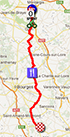 De kaart met het parcours van de tweede etappe van Parijs-Nice 2013 op Google Maps