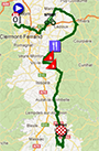 De kaart met het parcours van de derde etappe van Parijs-Nice 2013 op Google Maps