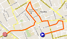 The map with the race route of the prologue of Paris-Nice 2013 on Google Maps