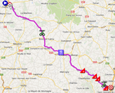 The map with the race route of the fourth stage of Paris-Nice 2014 on Google Maps