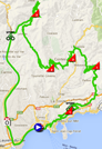 The map with the race route of the eighth stage of Paris-Nice 2014 on Google Maps