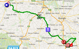 La carte du parcours de la 2ème étape de Paris-Nice 2015 sur Google Maps