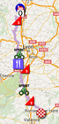 The map with the race route of the 4th stage of Paris-Nice 2016 on Google Maps