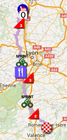 La carte du parcours de la 4ème étape de Paris-Nice 2016 sur Google Maps