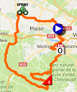La carte du parcours de la 1ère étape de Paris-Nice 2017 sur Google Maps