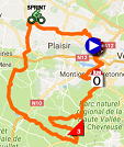 De kaart met het parcours van de 1ste etappe van Paris-Nice 2017 op Google Maps