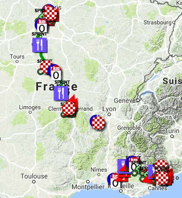 The Paris-Nice 2018 race route in Google Earth