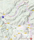 De kaart met het parcours van de 4de etappe van Parijs-Nice 2018 op Google Maps