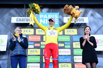 Arnaud Démare wearing the yellow jersey - © ASO/Alex BROADWAY