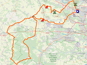 The map with the race route of the 1st stage of Paris-Nice 2019 on Open Street Maps