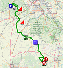 The map with the race route of the 2nd stage of Paris-Nice 2019 on Open Street Maps