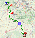 La carte du parcours de la 2ème étape de Paris-Nice 2019 sur Open Street Maps