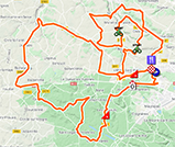 La carte du parcours de la première étape de Paris-Nice 2020 sur Open Street Maps